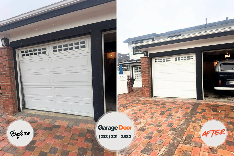 Before and after: garage door repair Chalmette, LA